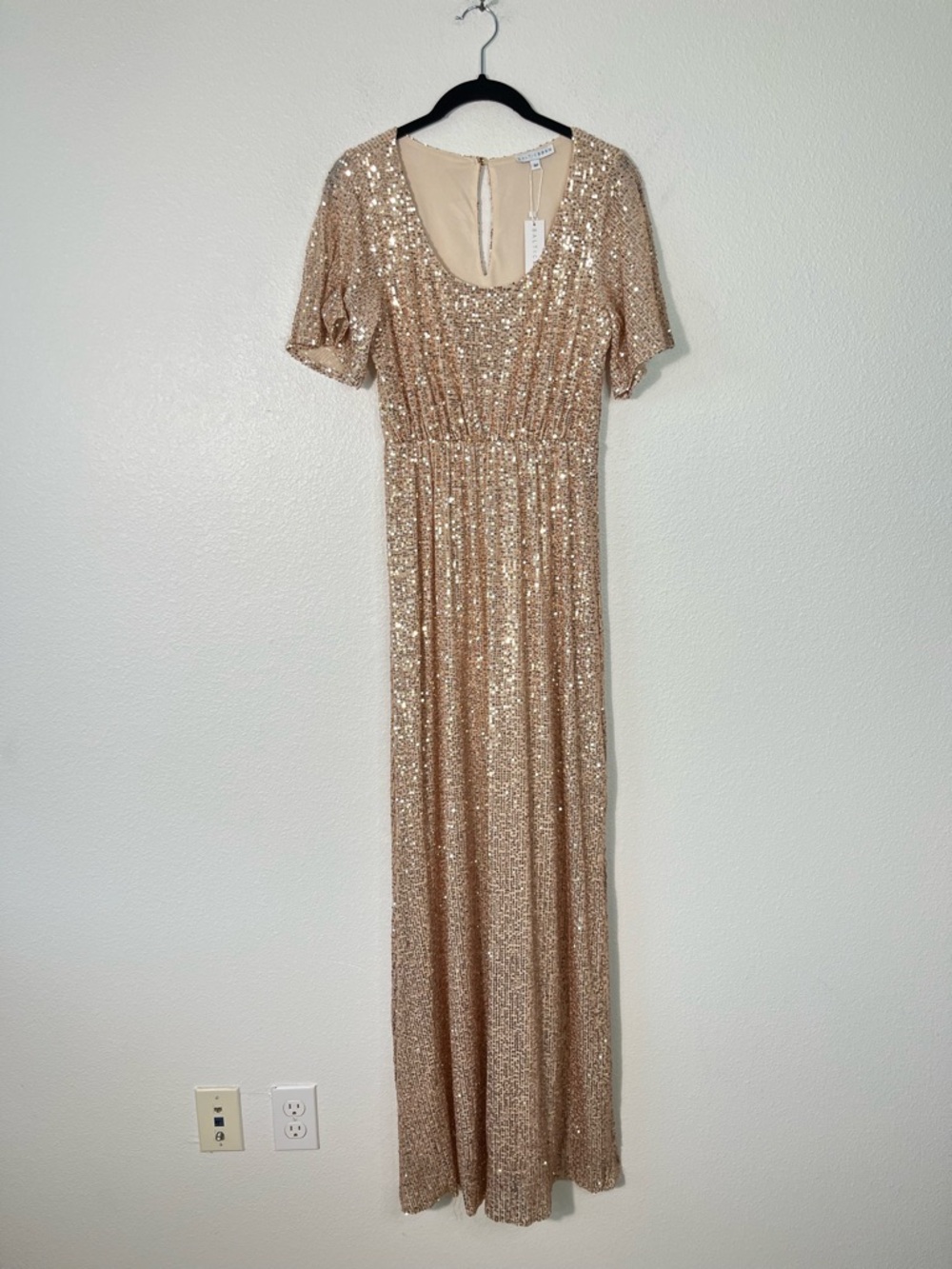 MBaltic Born Rose Gold Gatsby Sequin Maxi Dress Size Medium Wedding Guest NEW - Picture 2 of 8